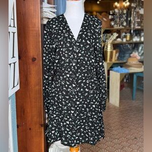 Abound Black Floral Long Sleeve Dress